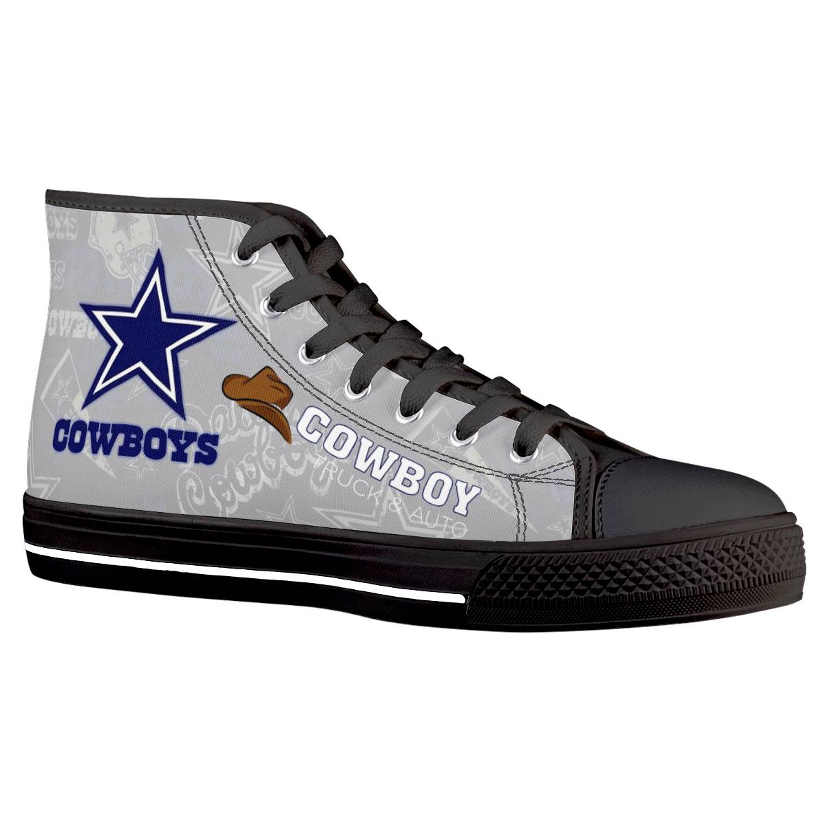 Men's Dallas Cowboys High Top Canvas Sneakers 004